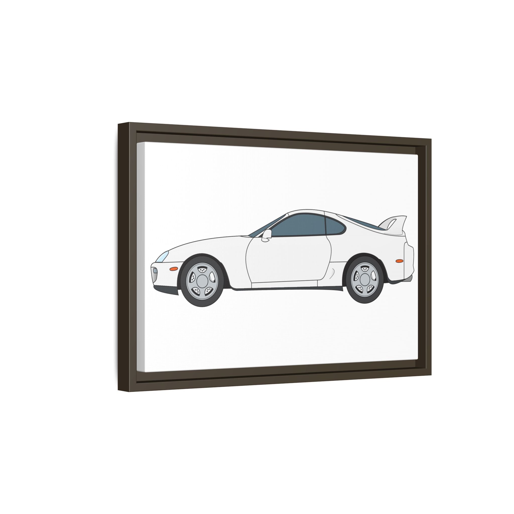 Toyota Supra MK4 Super White ll Art Print — Framed Matte Canvas Wall Decor