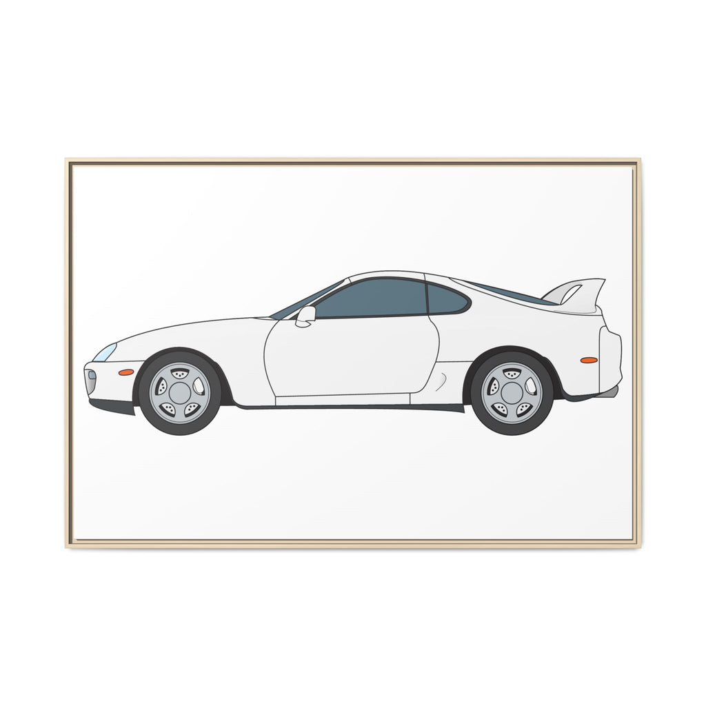Toyota Supra MK4 Super White ll Art Print — Framed Matte Canvas Wall Decor