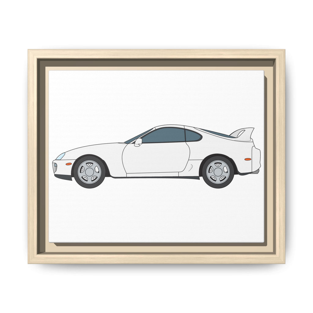 Toyota Supra MK4 Super White ll Art Print — Framed Matte Canvas Wall Decor