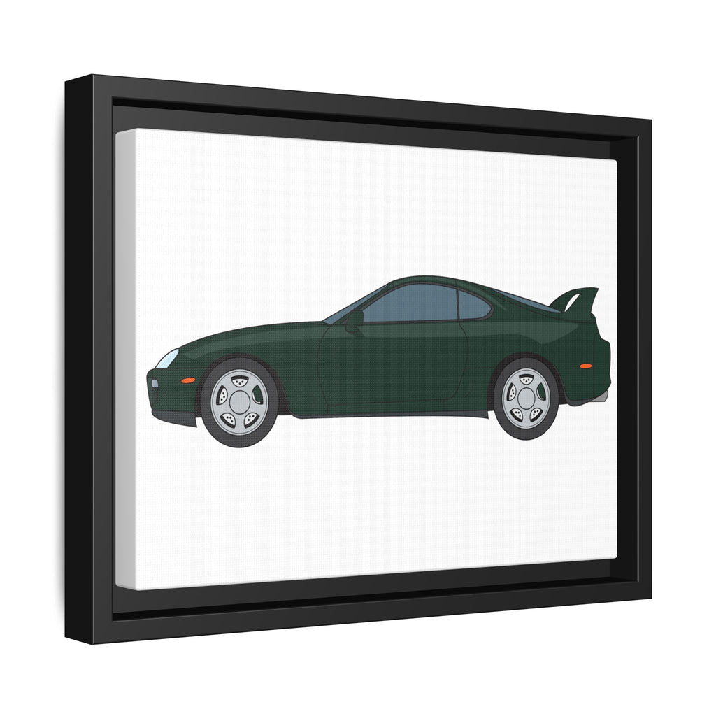Toyota Supra MK4 Dark Green Mica Art Print — Framed Matte Canvas Wall Decor
