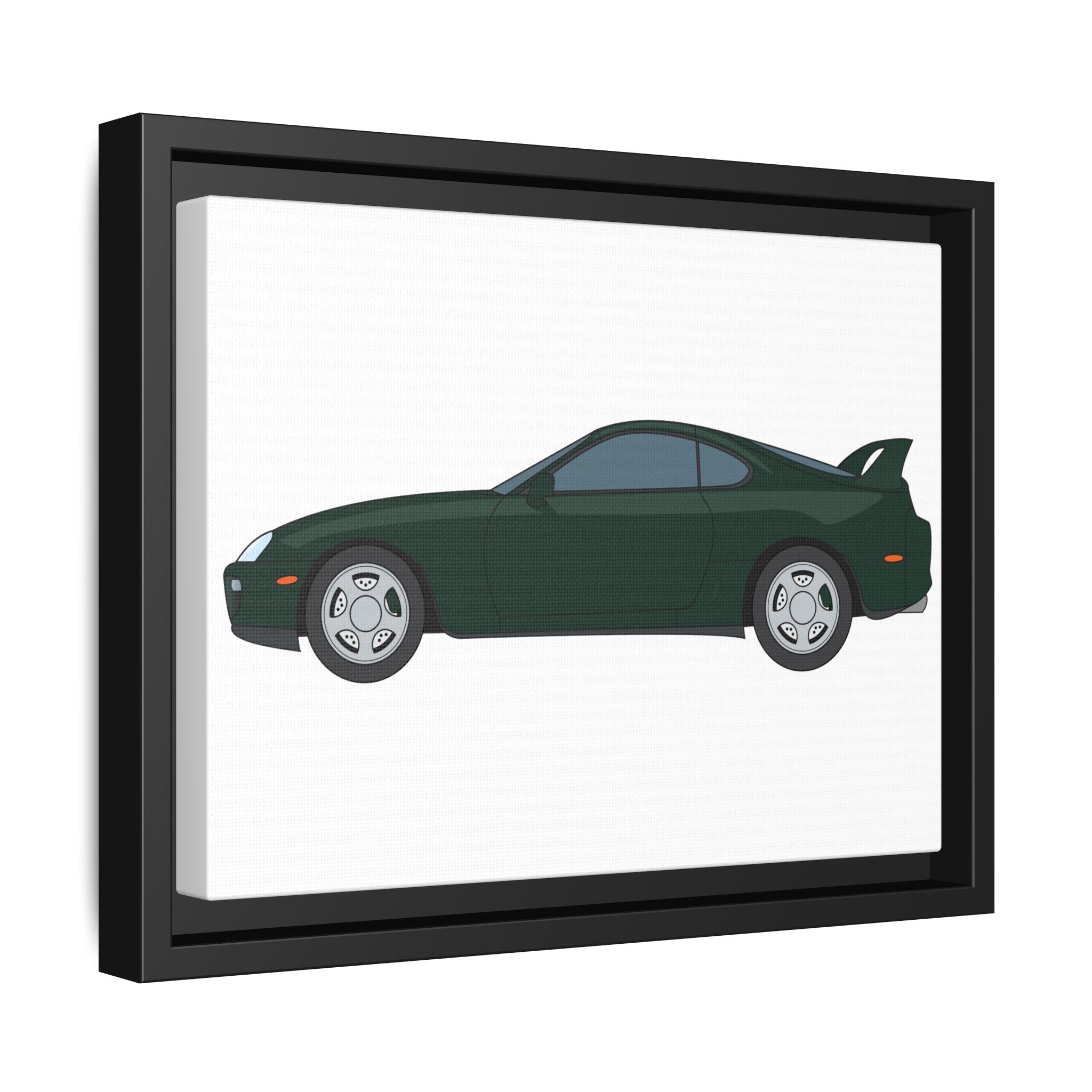 Toyota Supra MK4 Dark Green Mica Art Print — Framed Matte Canvas Wall Decor