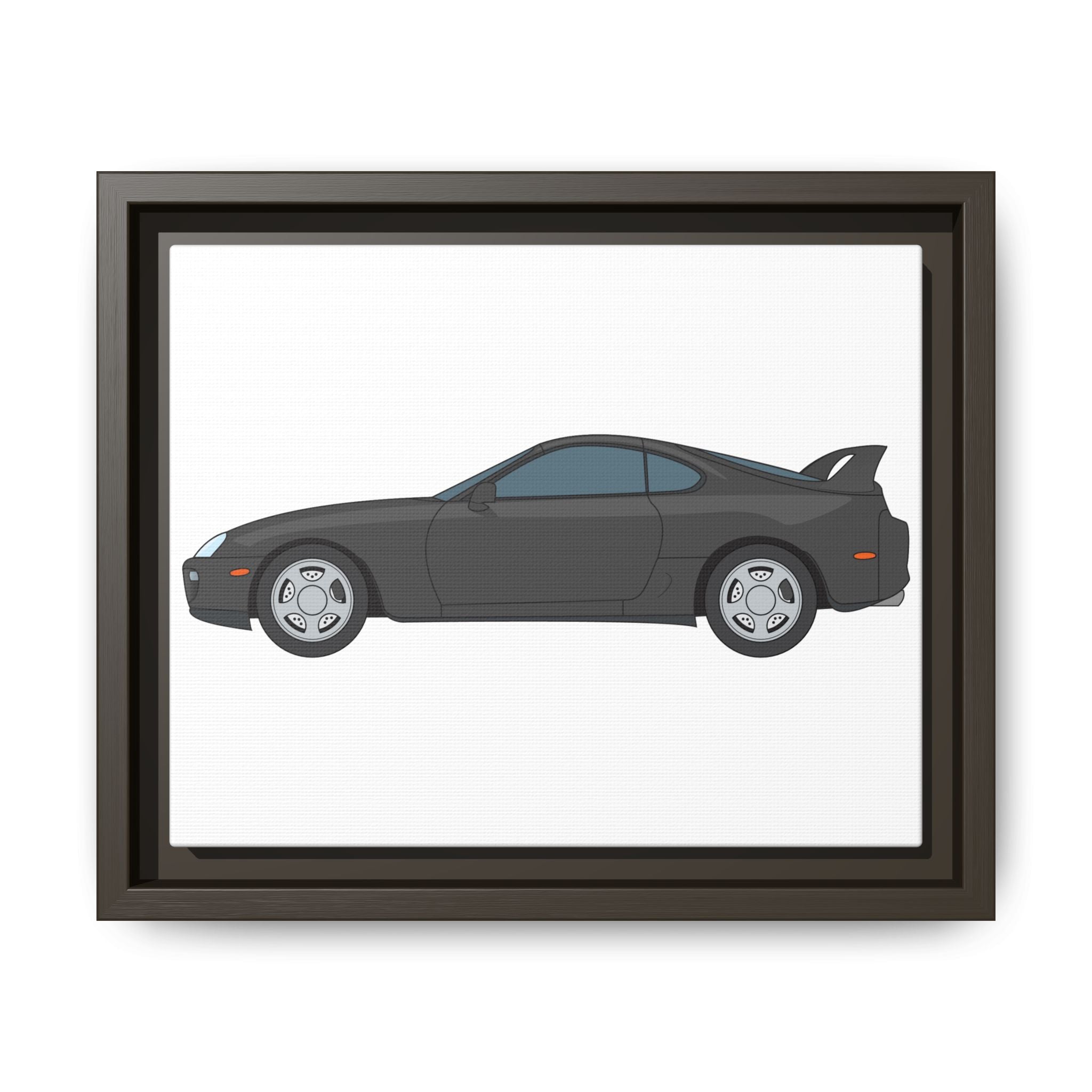 Toyota Supra MK4 Anthracite Art Print — Framed Matte Canvas Wall Decor