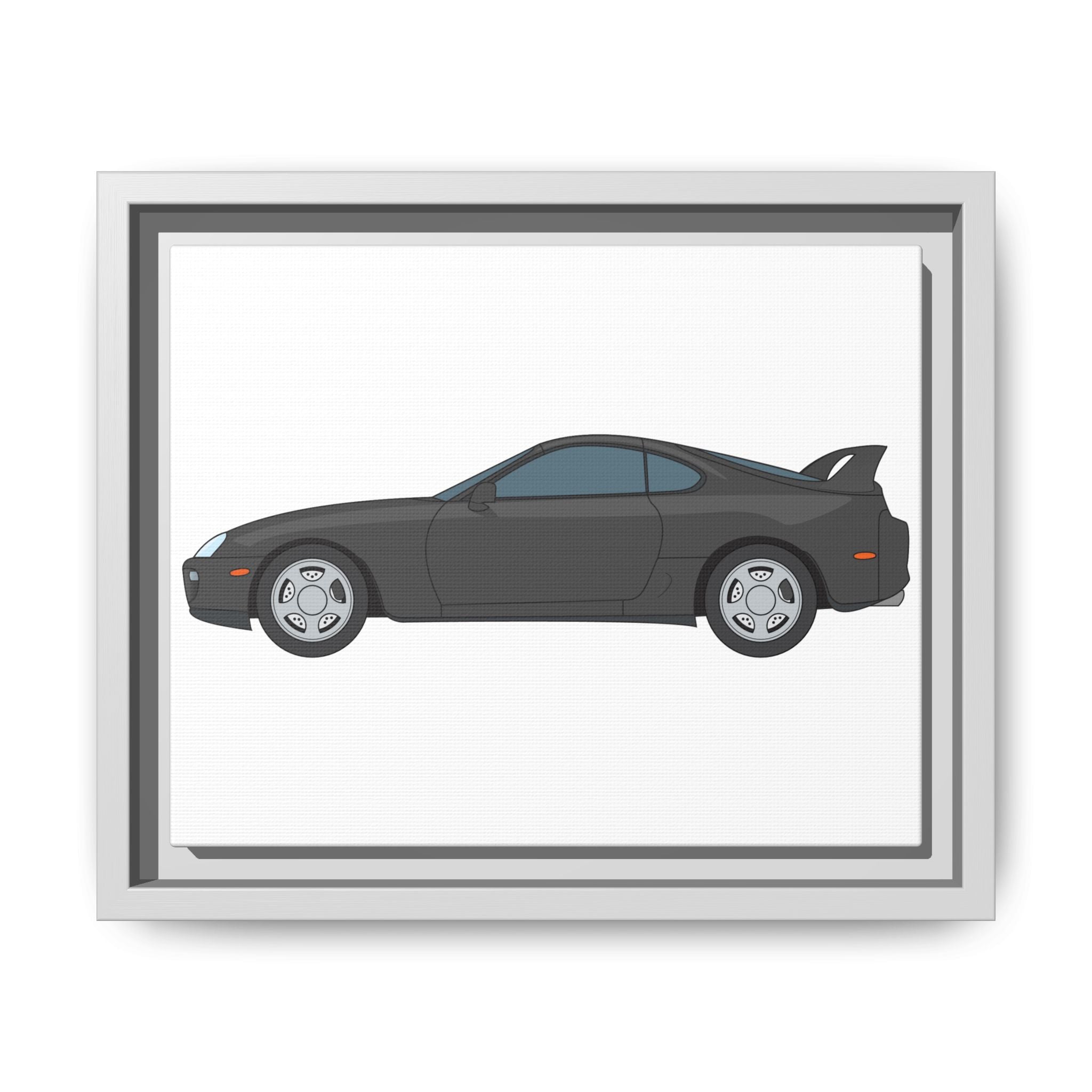 Toyota Supra MK4 Anthracite Art Print — Framed Matte Canvas Wall Decor