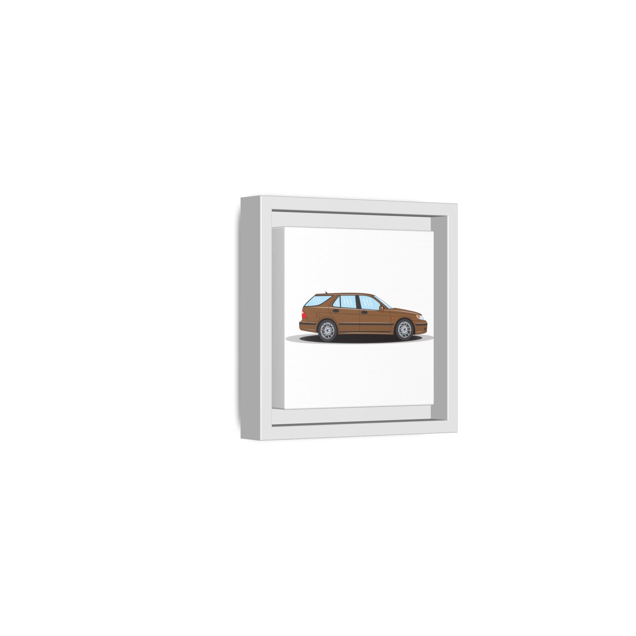 Saab 9-5 OG Aero Wagon Hazelnut Metallic Art Print — Framed Matte Canvas Wall Decor