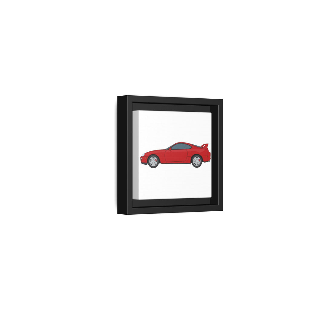 Toyota Supra MK4 Super Red ll Art Print — Framed Matte Canvas Wall Decor