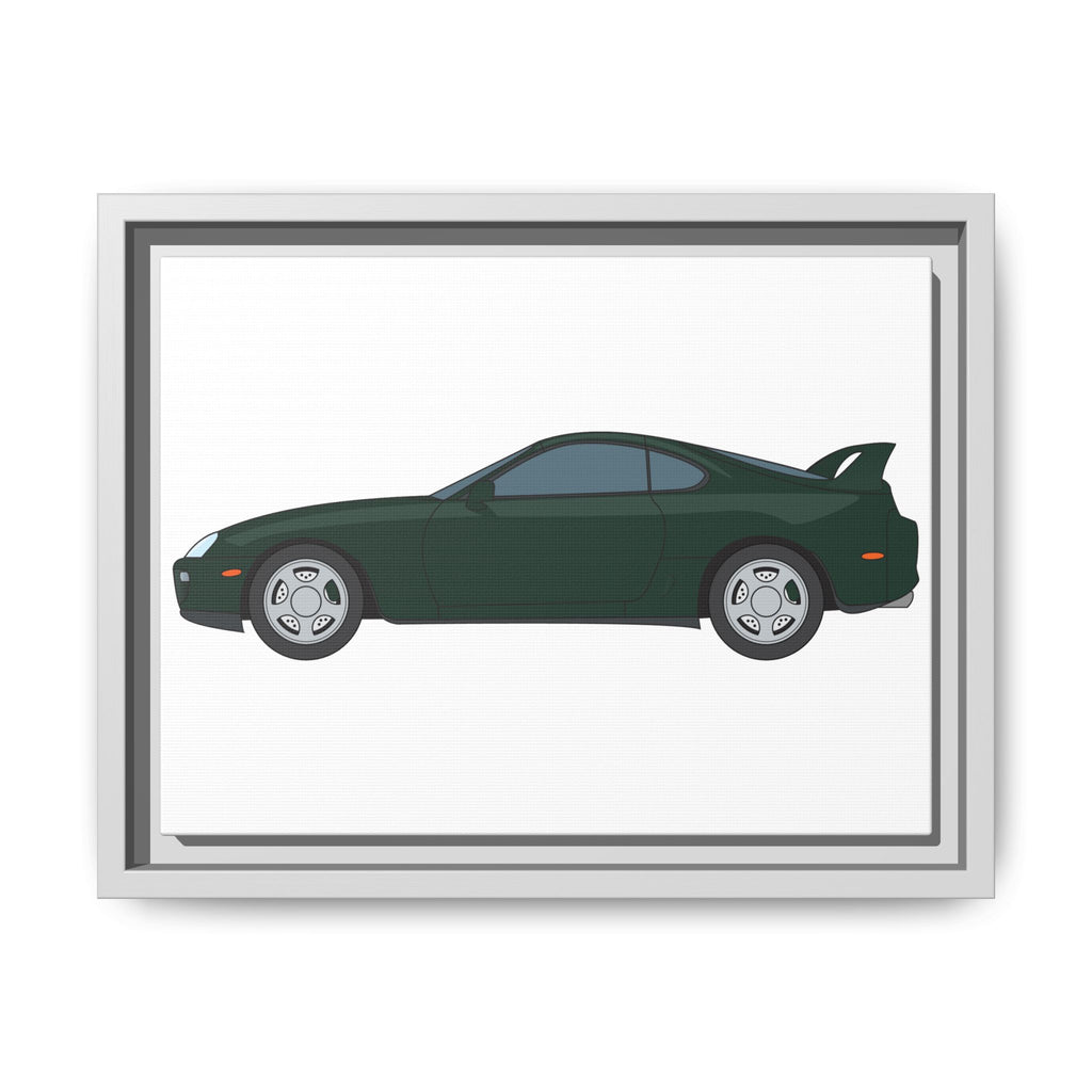 Toyota Supra MK4 Dark Green Mica Art Print — Framed Matte Canvas Wall Decor