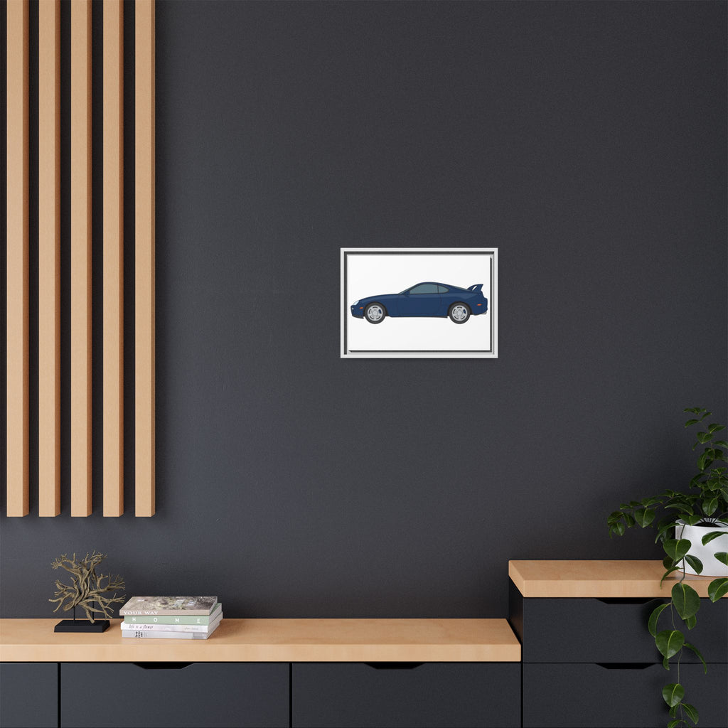 Toyota Supra MK4 Royal Sapphire Art Print — Framed Matte Canvas Wall Decor
