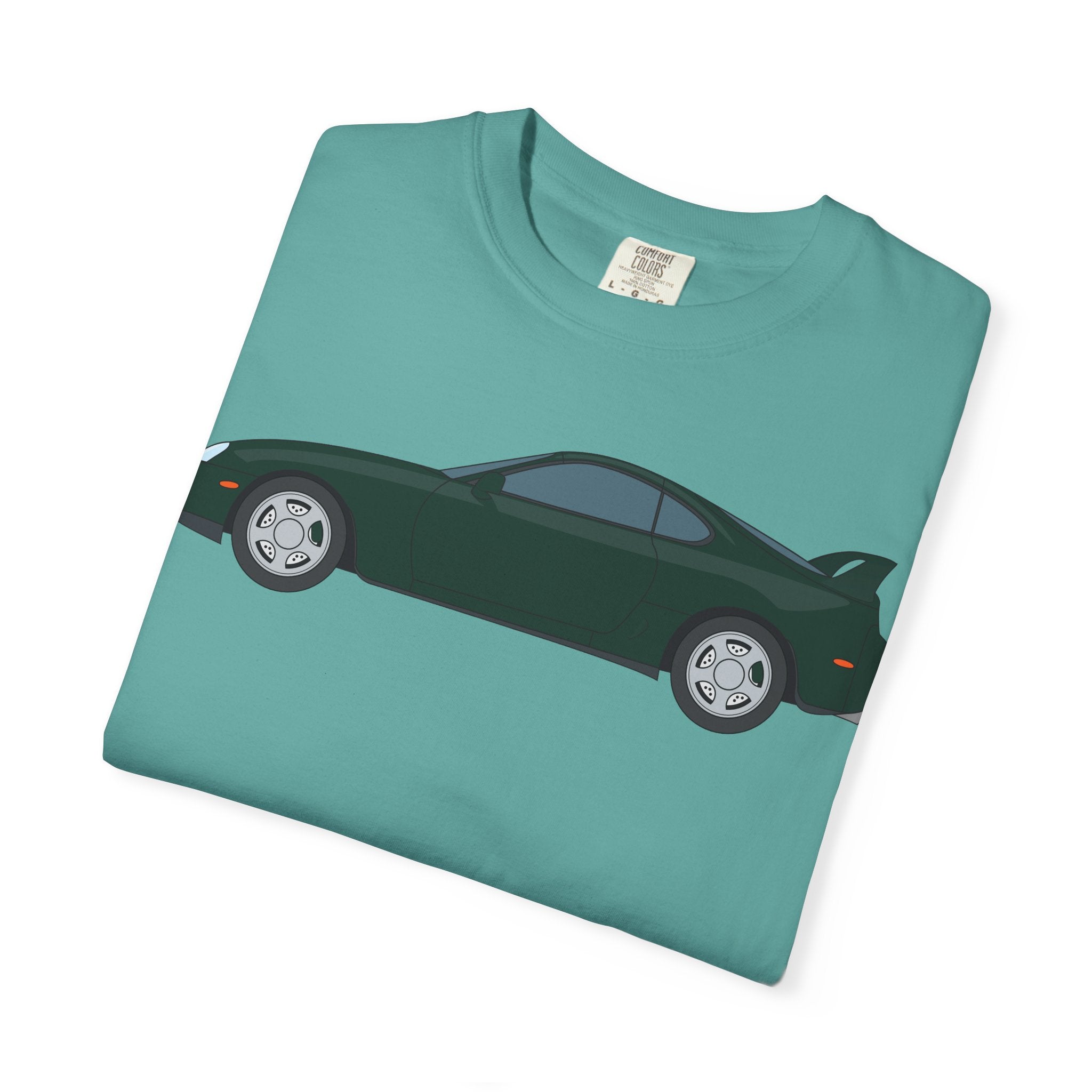 Toyota Supra MK4 Dark Green Mica  — T-Shirt — Retro Car Graphic Tee