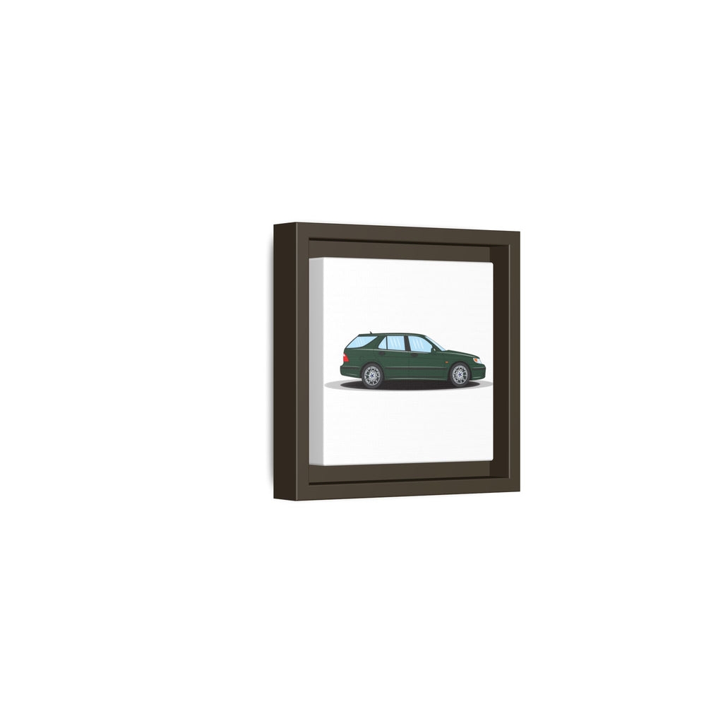 Saab 9-5 OG Aero Wagon Scarabe Green Art Print — Framed Matte Canvas Wall Decor