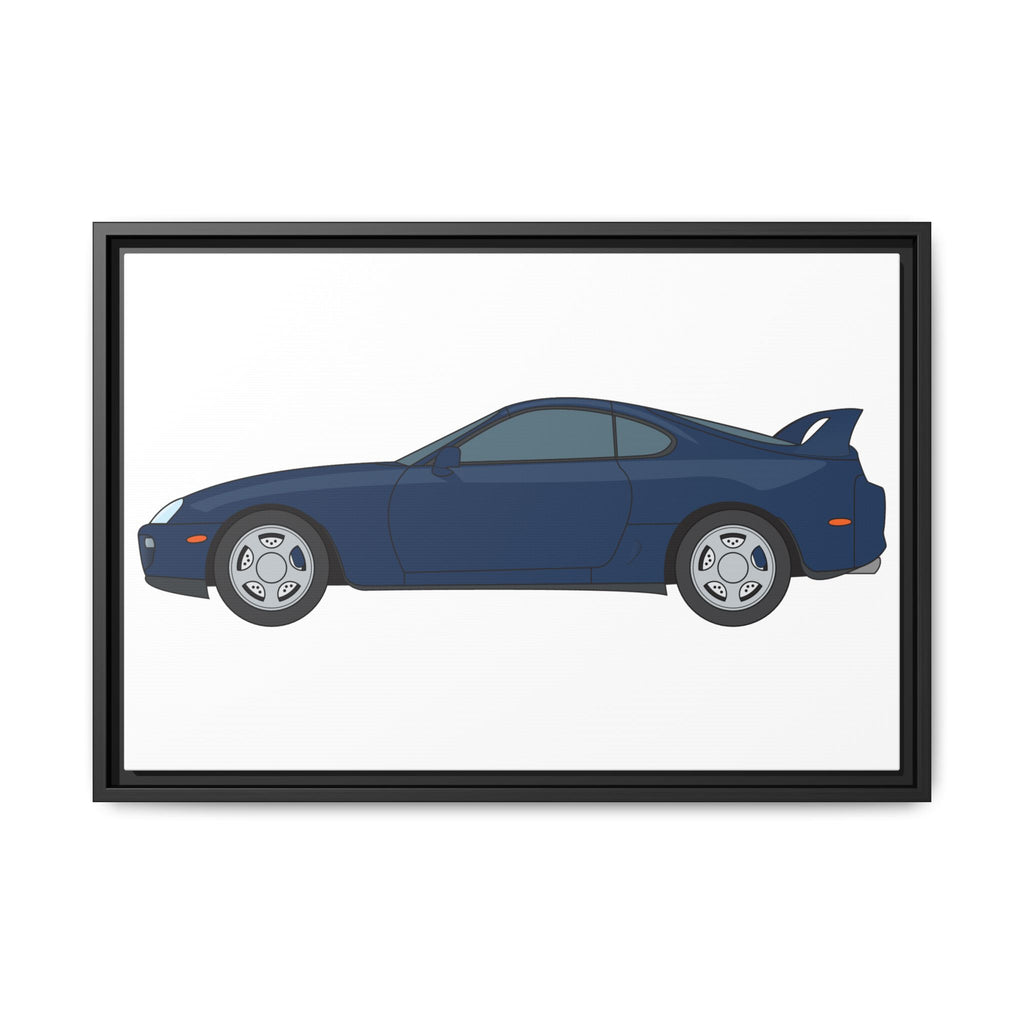 Toyota Supra MK4 Royal Sapphire Art Print — Framed Matte Canvas Wall Decor