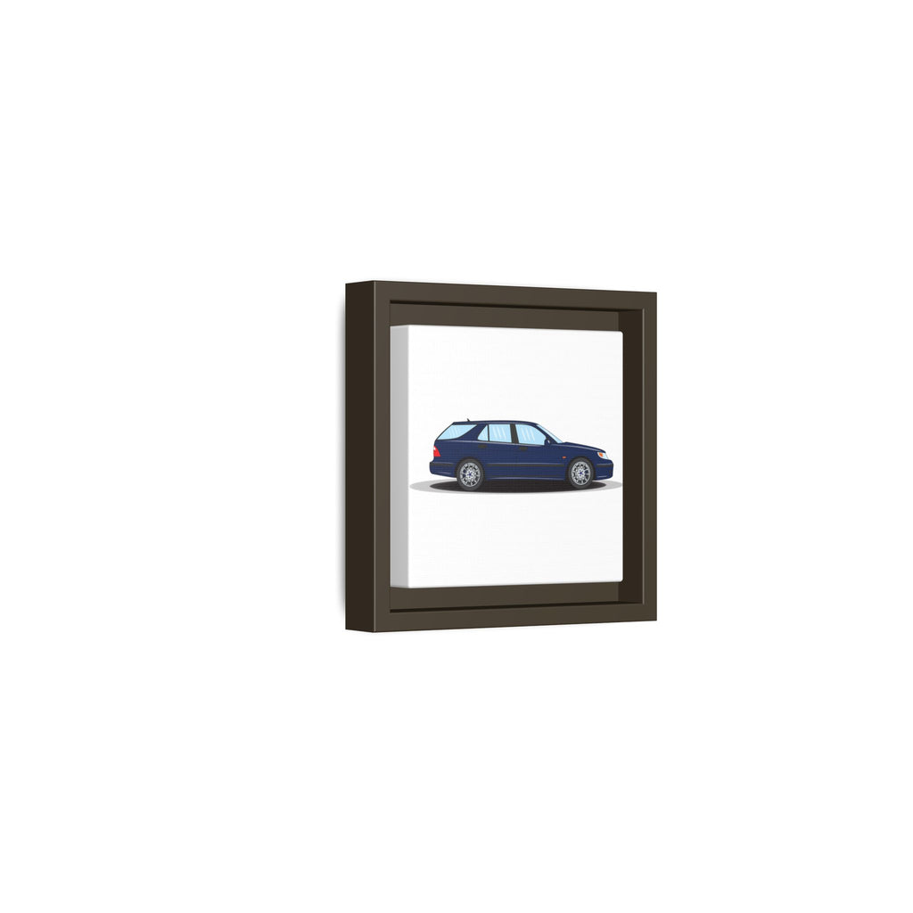 Saab 9-5 OG Aero Wagon Midnight Blue Art Print — Framed Matte Canvas Wall Decor