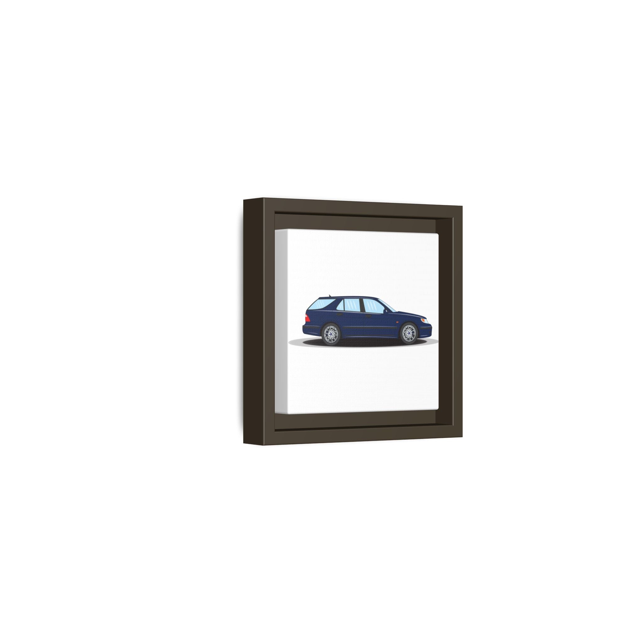 Saab 9-5 OG Aero Wagon Midnight Blue Art Print — Framed Matte Canvas Wall Decor