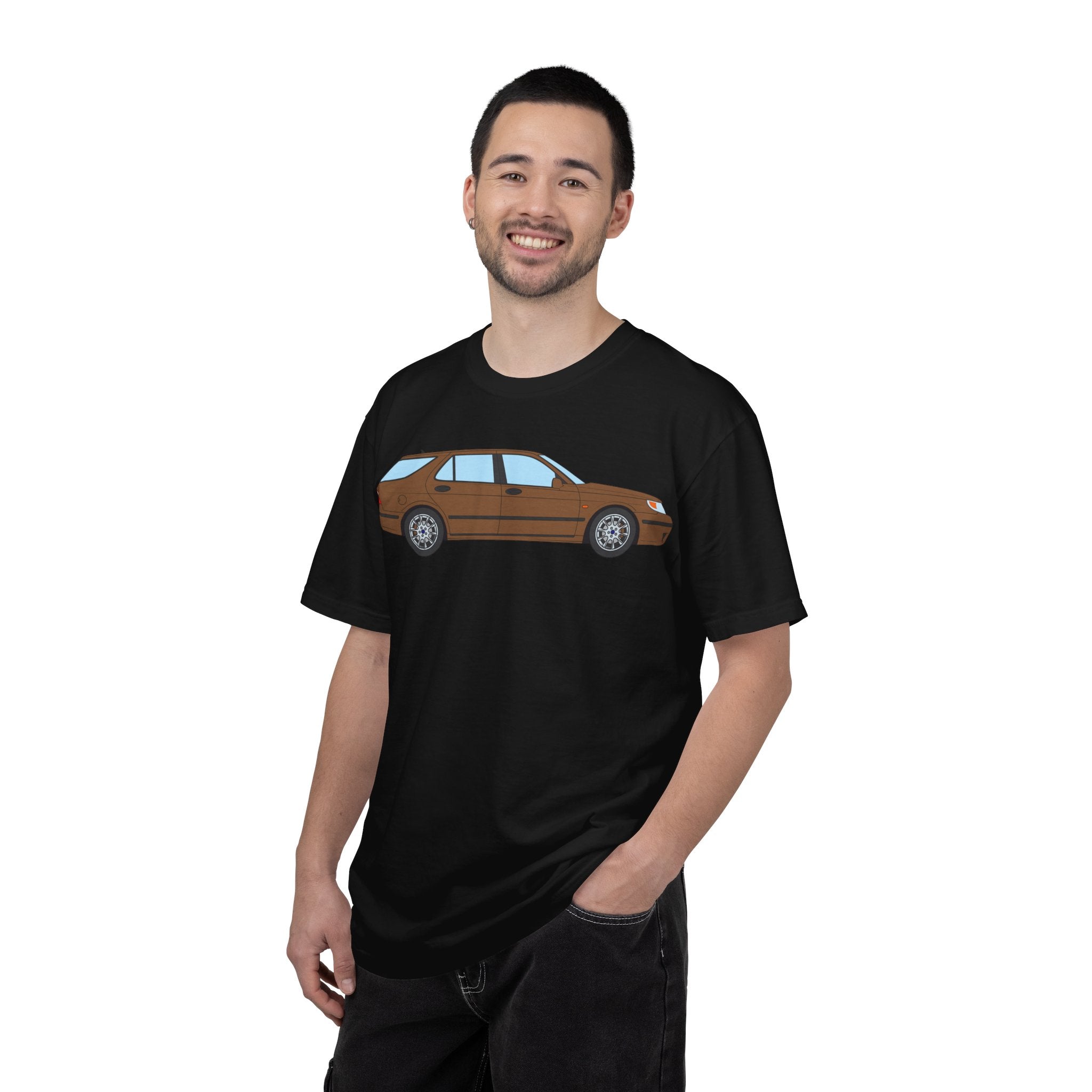 Saab 9-5 OG Aero Wagon Hazelnut Metallic  — T-Shirt — Retro Car Graphic Tee