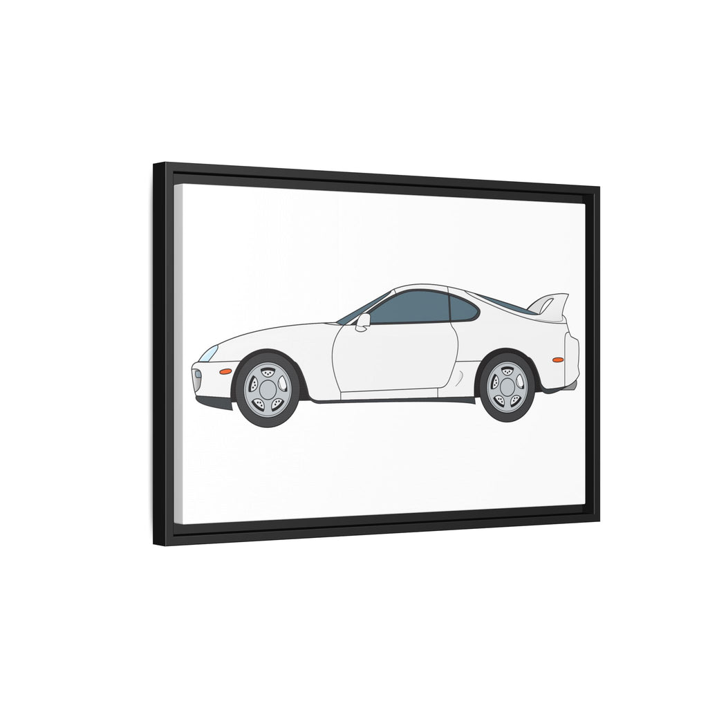 Toyota Supra MK4 Super White ll Art Print — Framed Matte Canvas Wall Decor