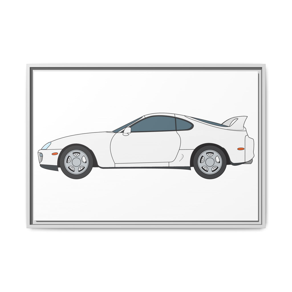 Toyota Supra MK4 Super White ll Art Print — Framed Matte Canvas Wall Decor
