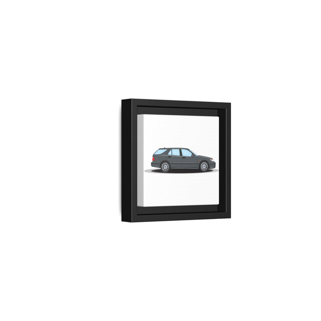 Saab 9-5 OG Aero Steel Grey Art Print — Framed Matte Canvas Wall Decor