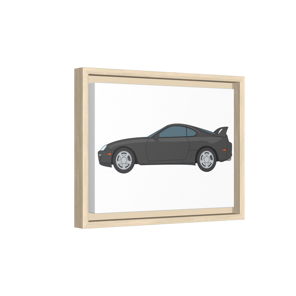 Toyota Supra MK4 Anthracite Art Print — Framed Matte Canvas Wall Decor