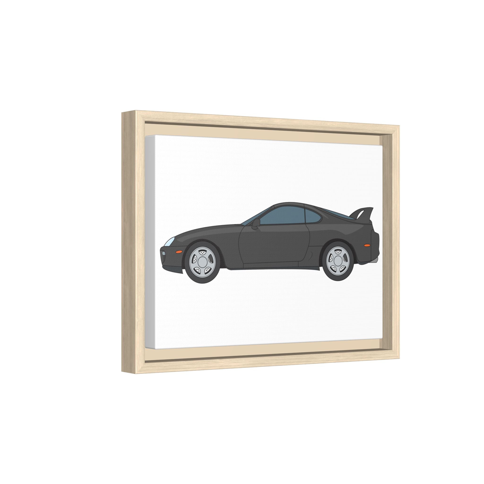 Toyota Supra MK4 Anthracite Art Print — Framed Matte Canvas Wall Decor