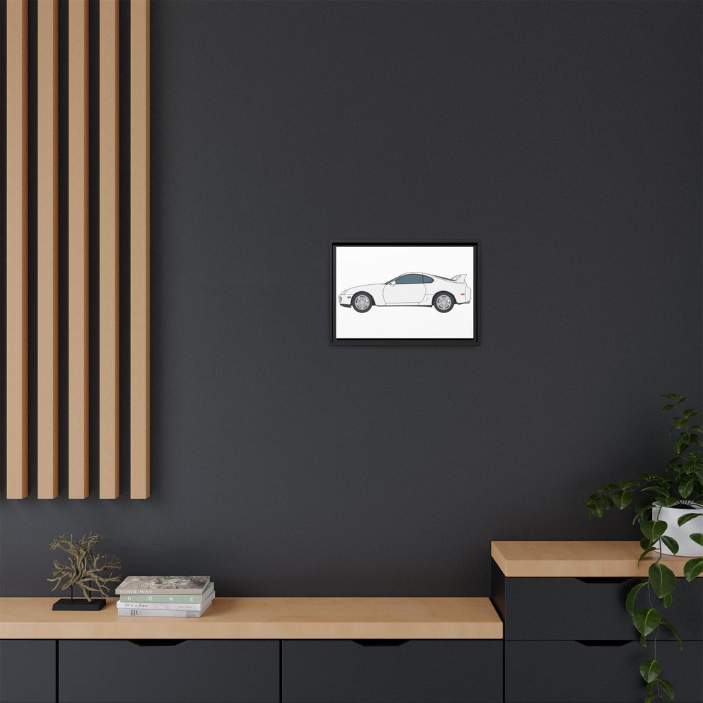 Toyota Supra MK4 Super White ll Art Print — Framed Matte Canvas Wall Decor