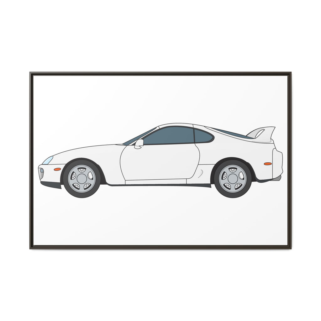 Toyota Supra MK4 Super White ll Art Print — Framed Matte Canvas Wall Decor