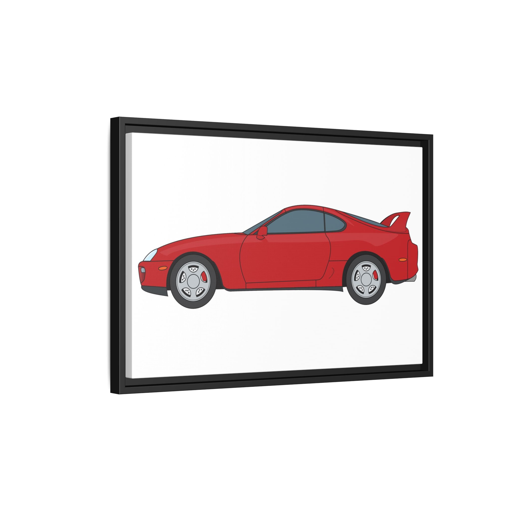 Toyota Supra MK4 Super Red ll Art Print — Framed Matte Canvas Wall Decor