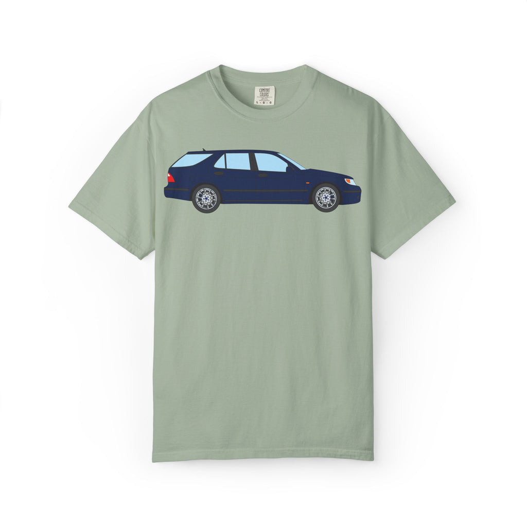 Saab 9-5 OG Aero Wagon Midnight Blue  — T-Shirt — Retro Car Graphic Tee