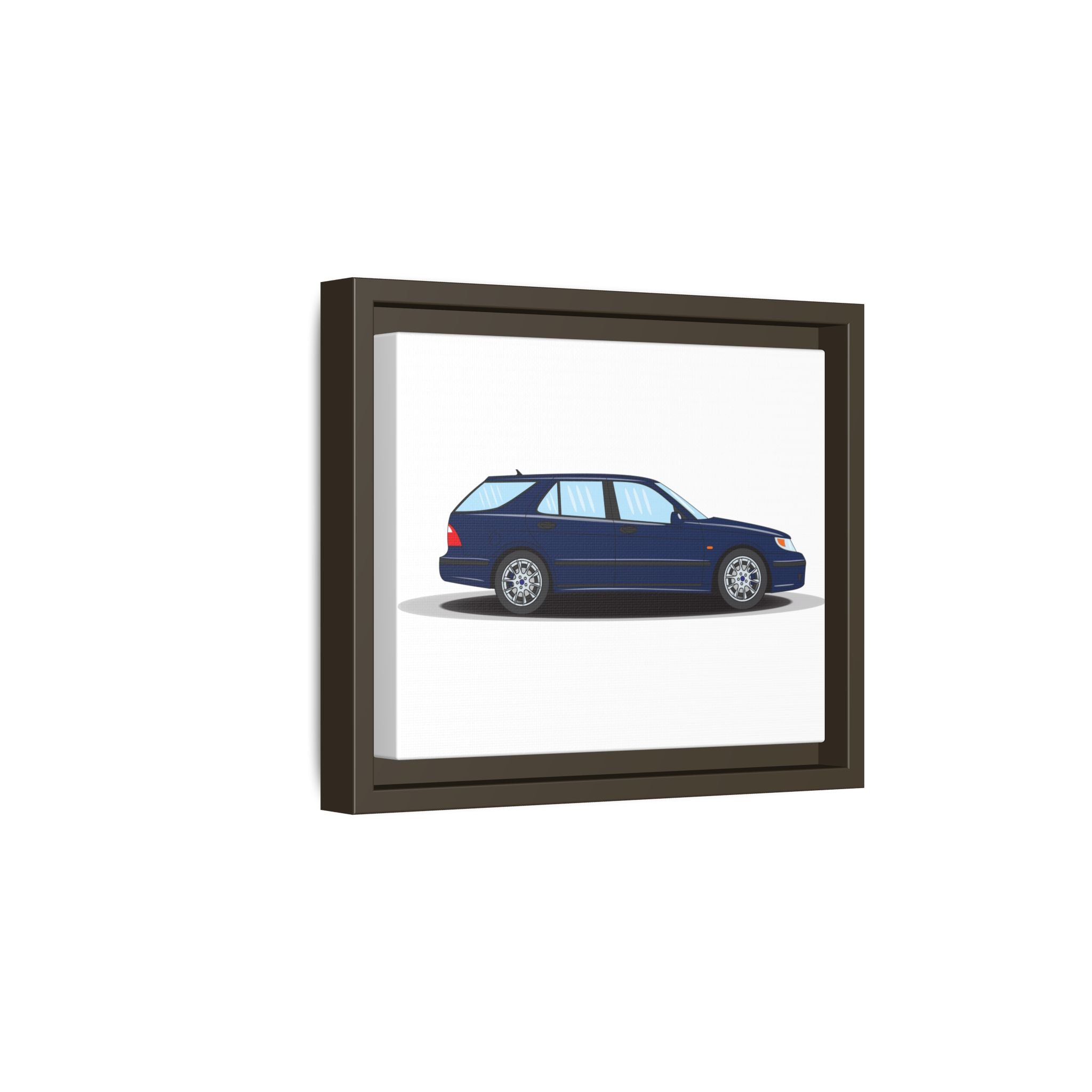 Saab 9-5 OG Aero Wagon Midnight Blue Art Print — Framed Matte Canvas Wall Decor