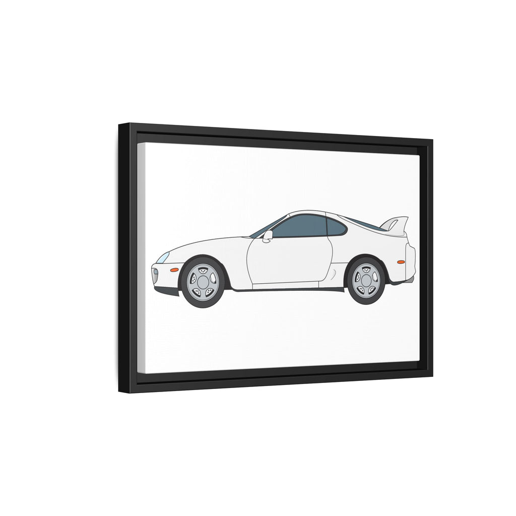 Toyota Supra MK4 Super White ll Art Print — Framed Matte Canvas Wall Decor