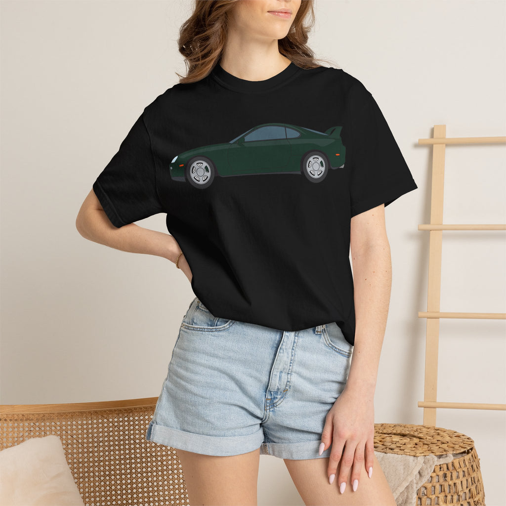 Toyota Supra MK4 Dark Green Mica  — T-Shirt — Retro Car Graphic Tee