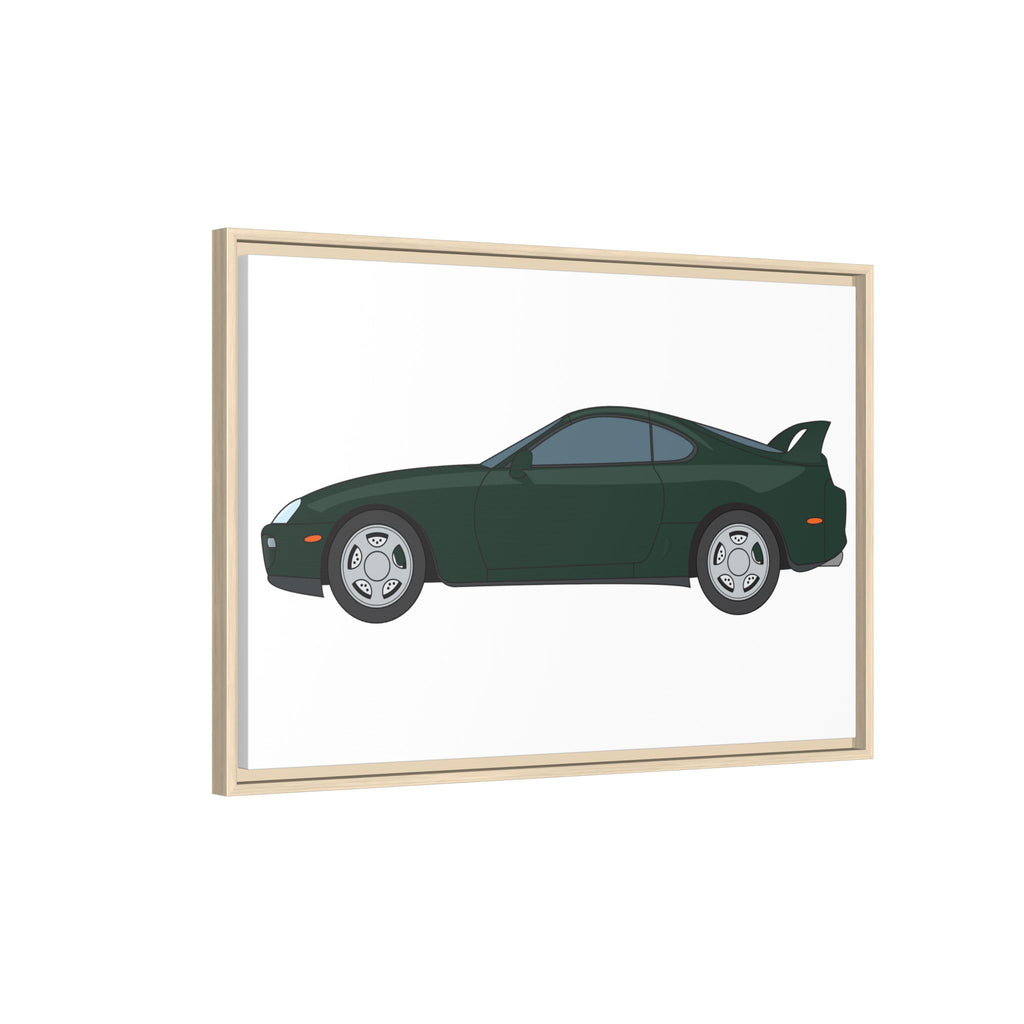 Toyota Supra MK4 Dark Green Mica Art Print — Framed Matte Canvas Wall Decor
