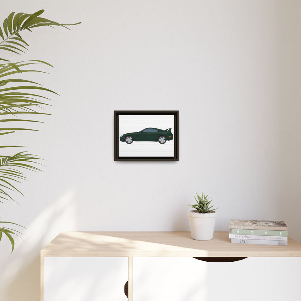 Toyota Supra MK4 Dark Green Mica Art Print — Framed Matte Canvas Wall Decor