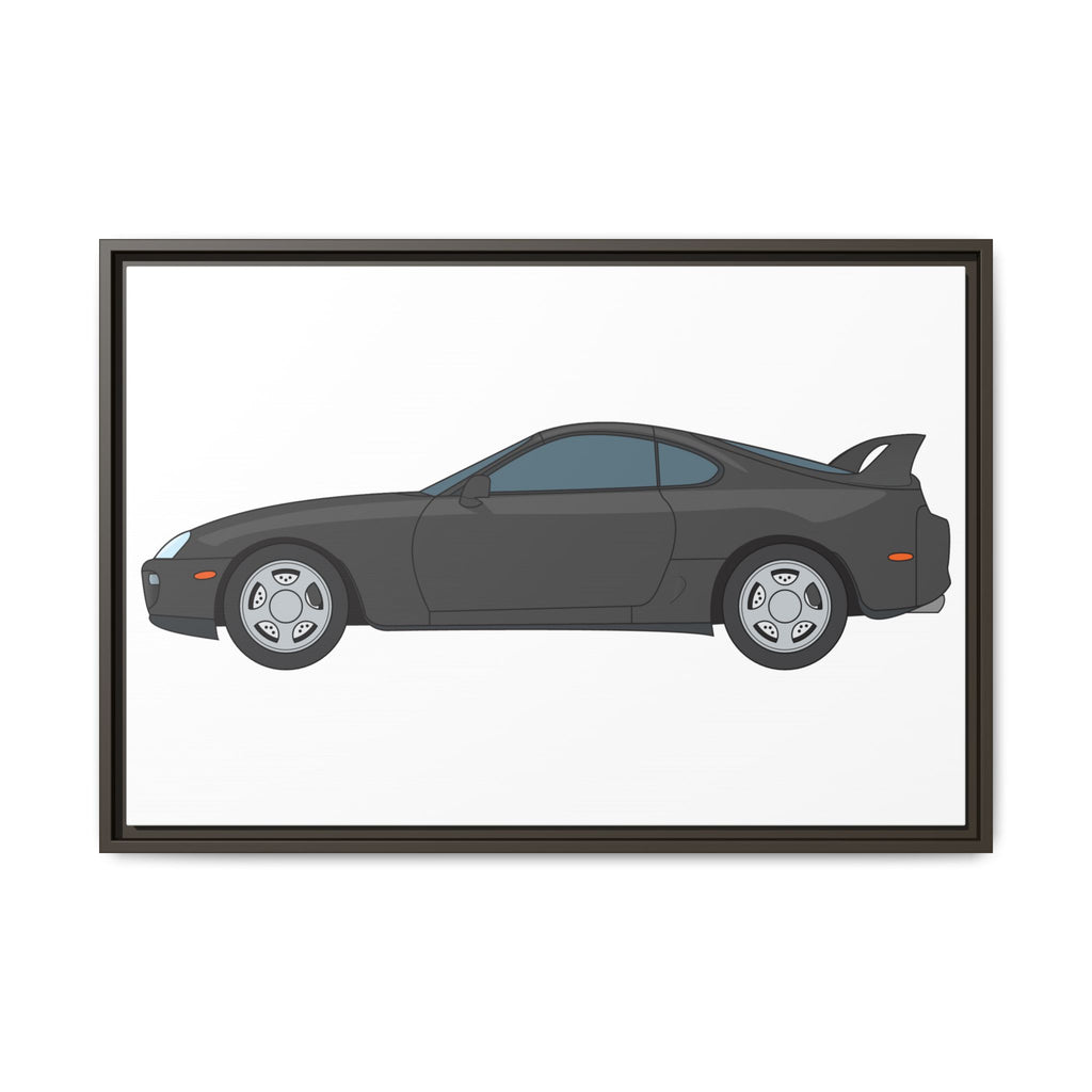 Toyota Supra MK4 Anthracite Art Print — Framed Matte Canvas Wall Decor