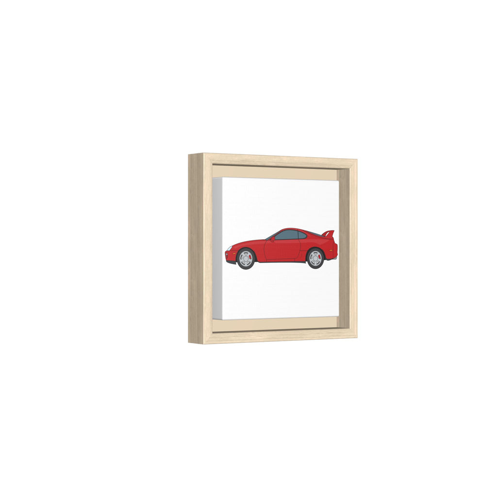 Toyota Supra MK4 Super Red ll Art Print — Framed Matte Canvas Wall Decor