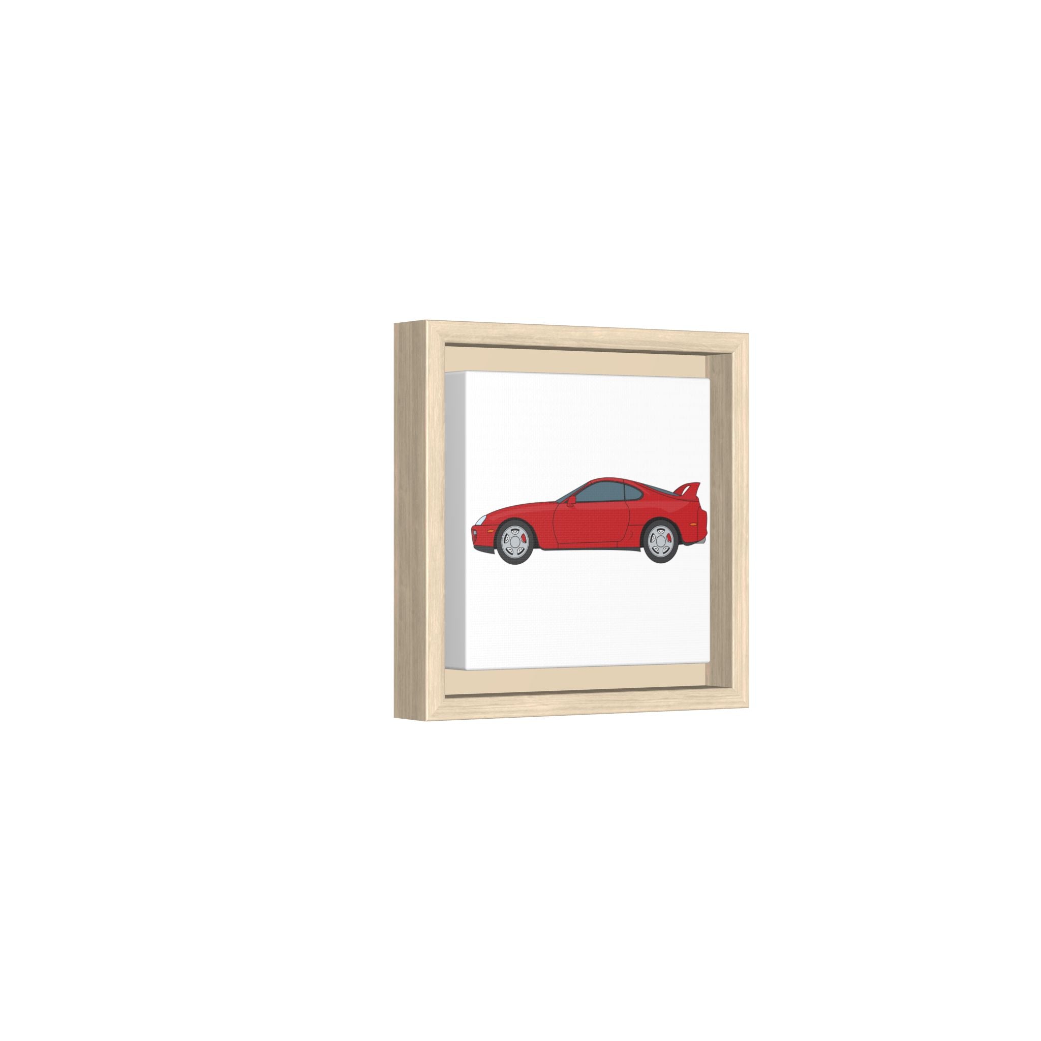 Toyota Supra MK4 Super Red ll Art Print — Framed Matte Canvas Wall Decor