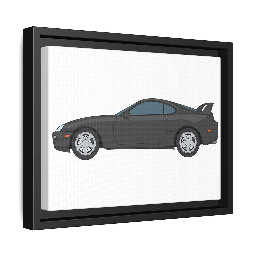 Toyota Supra MK4 Anthracite Art Print — Framed Matte Canvas Wall Decor