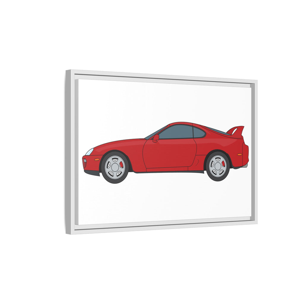 Toyota Supra MK4 Super Red ll Art Print — Framed Matte Canvas Wall Decor