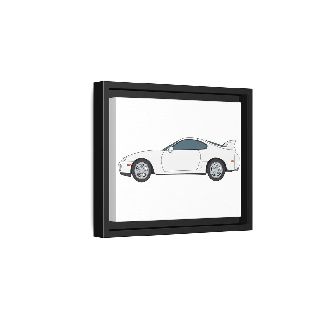 Toyota Supra MK4 Super White ll Art Print — Framed Matte Canvas Wall Decor