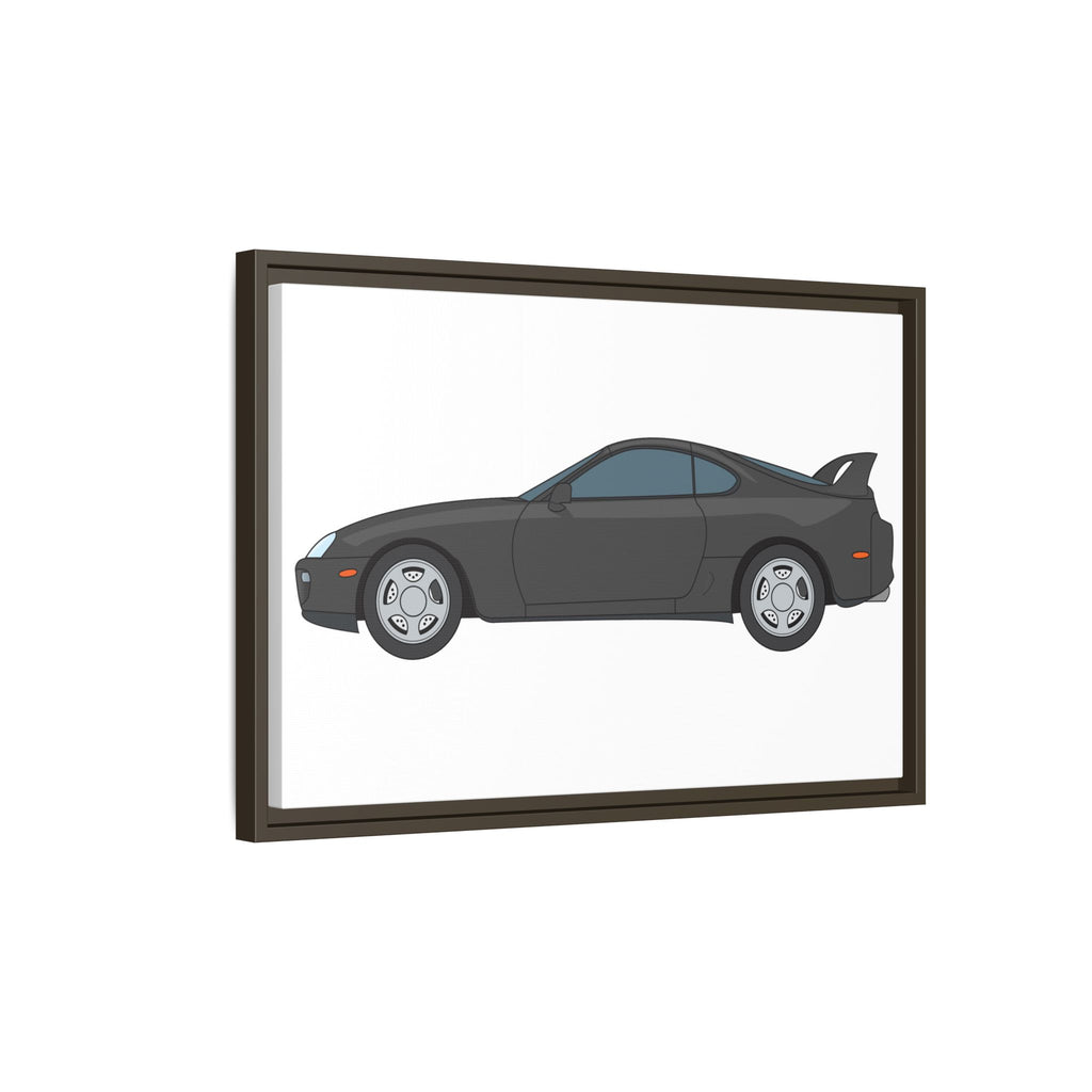 Toyota Supra MK4 Anthracite Art Print — Framed Matte Canvas Wall Decor
