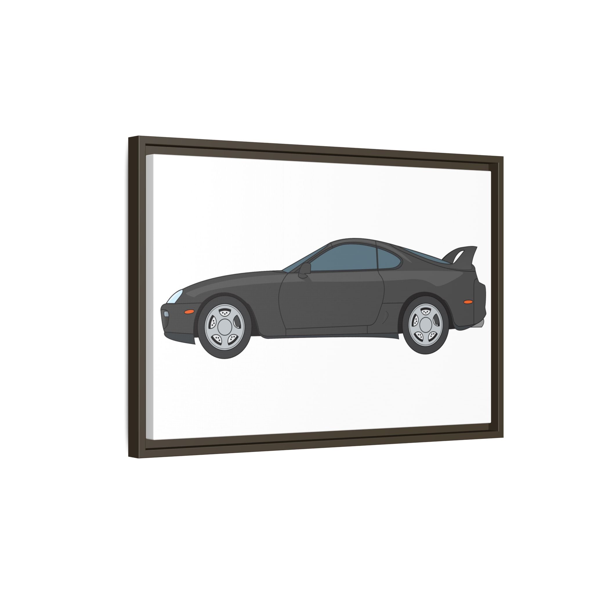 Toyota Supra MK4 Anthracite Art Print — Framed Matte Canvas Wall Decor