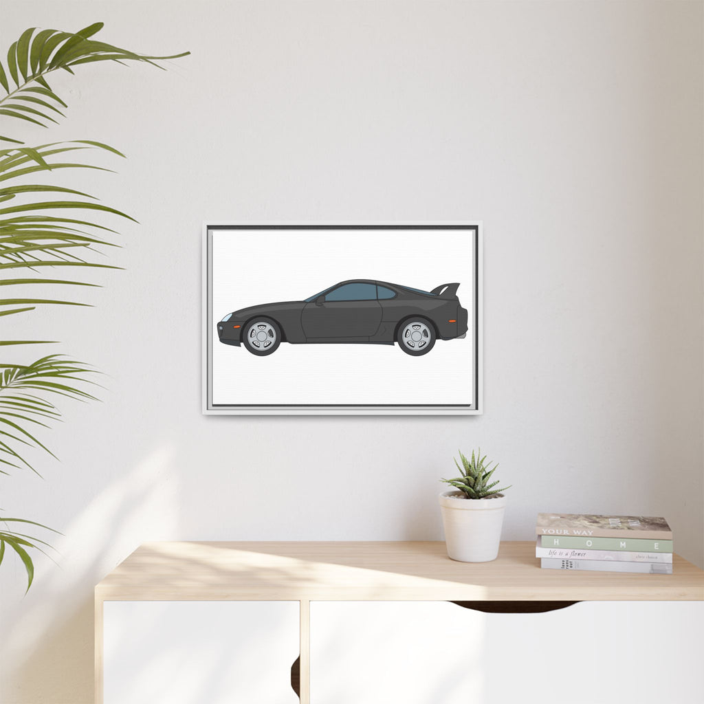 Toyota Supra MK4 Anthracite Art Print — Framed Matte Canvas Wall Decor