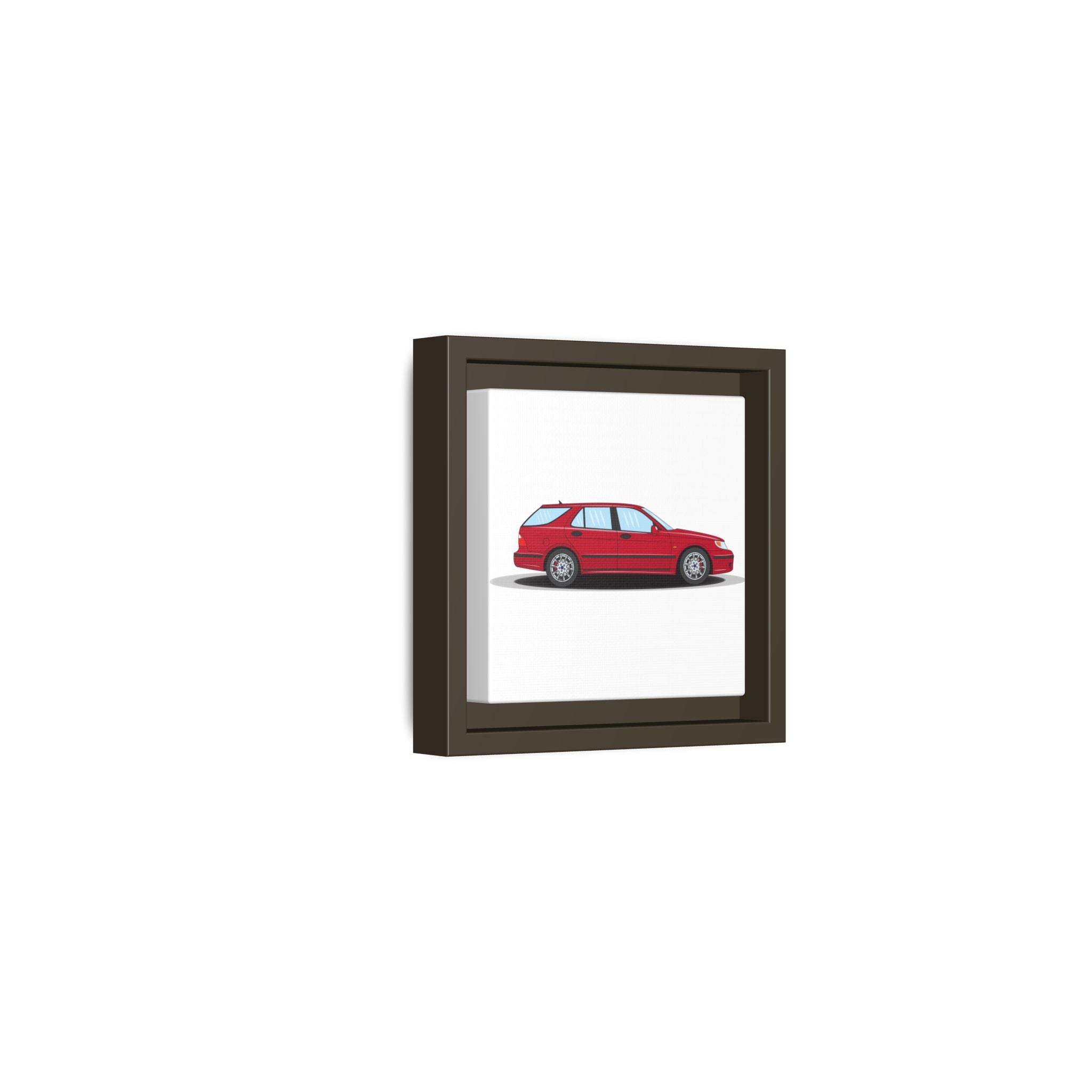 Saab 9-5 OG Aero Wagon Laser Red Art Print — Framed Matte Canvas Wall Decor