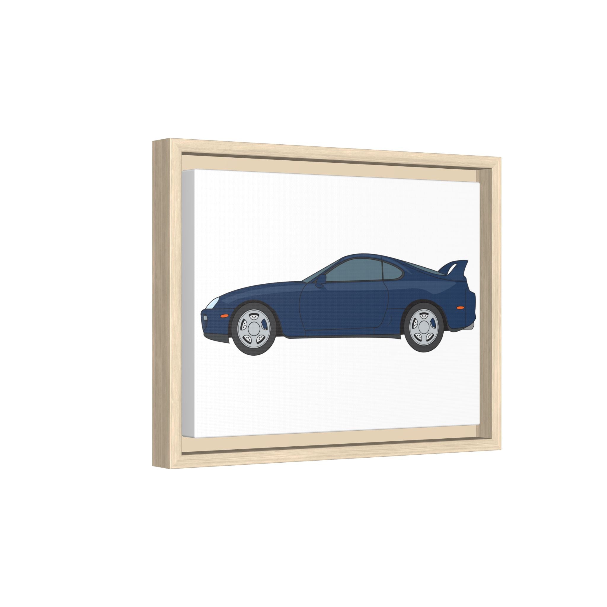 Toyota Supra MK4 Royal Sapphire Art Print — Framed Matte Canvas Wall Decor