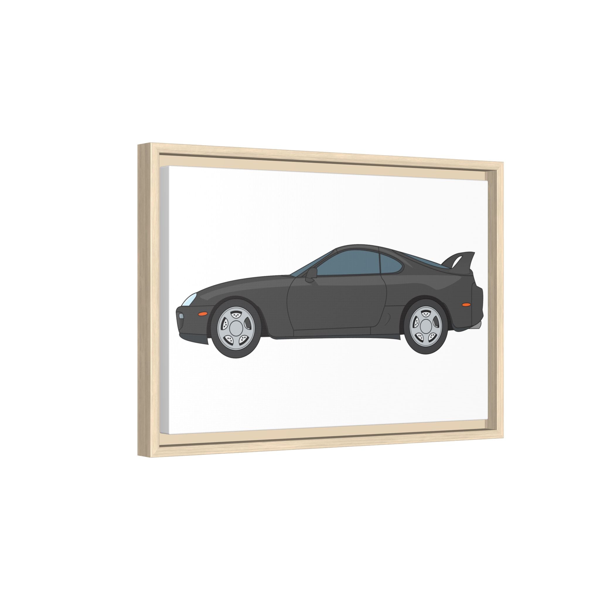 Toyota Supra MK4 Anthracite Art Print — Framed Matte Canvas Wall Decor