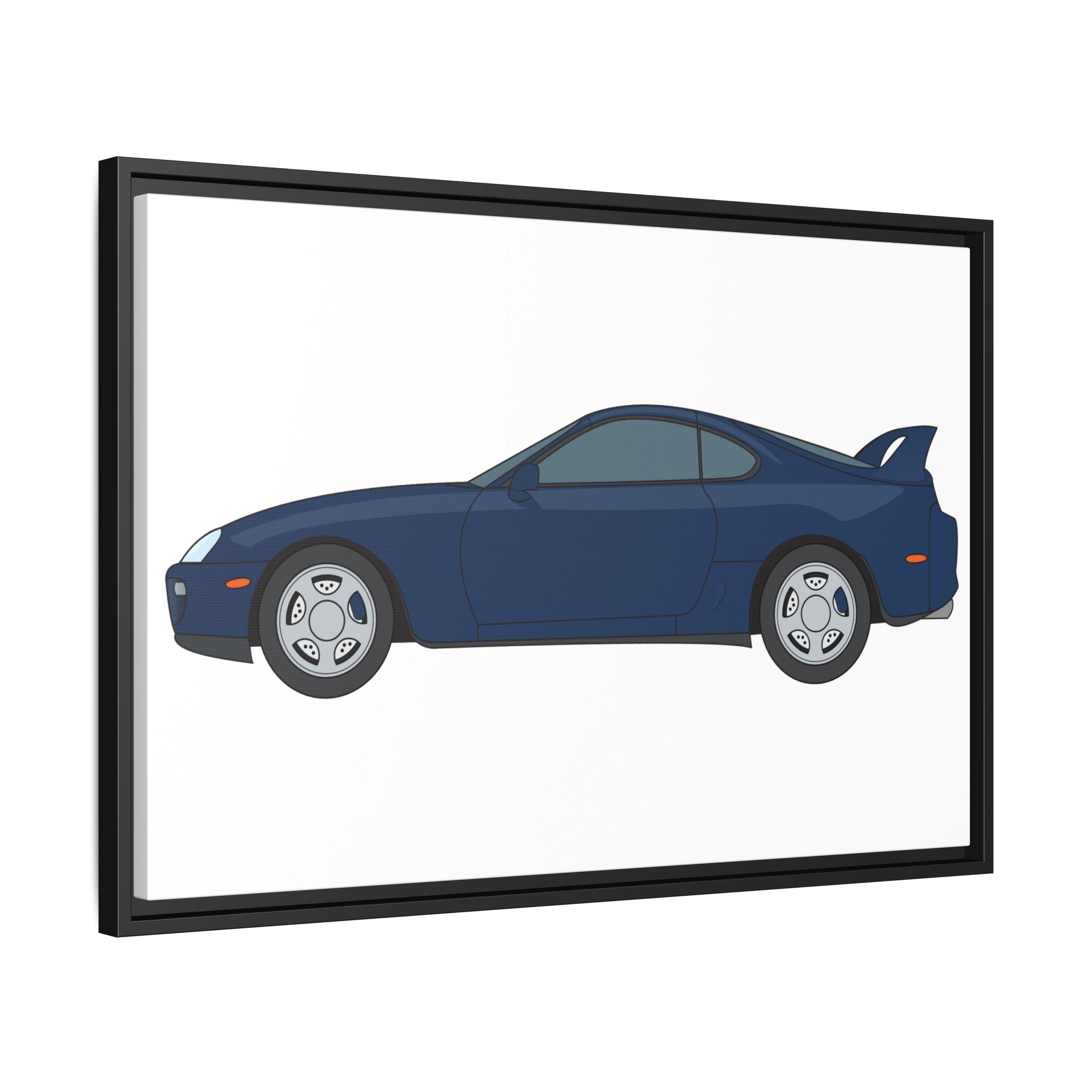 Toyota Supra MK4 Royal Sapphire Art Print — Framed Matte Canvas Wall Decor