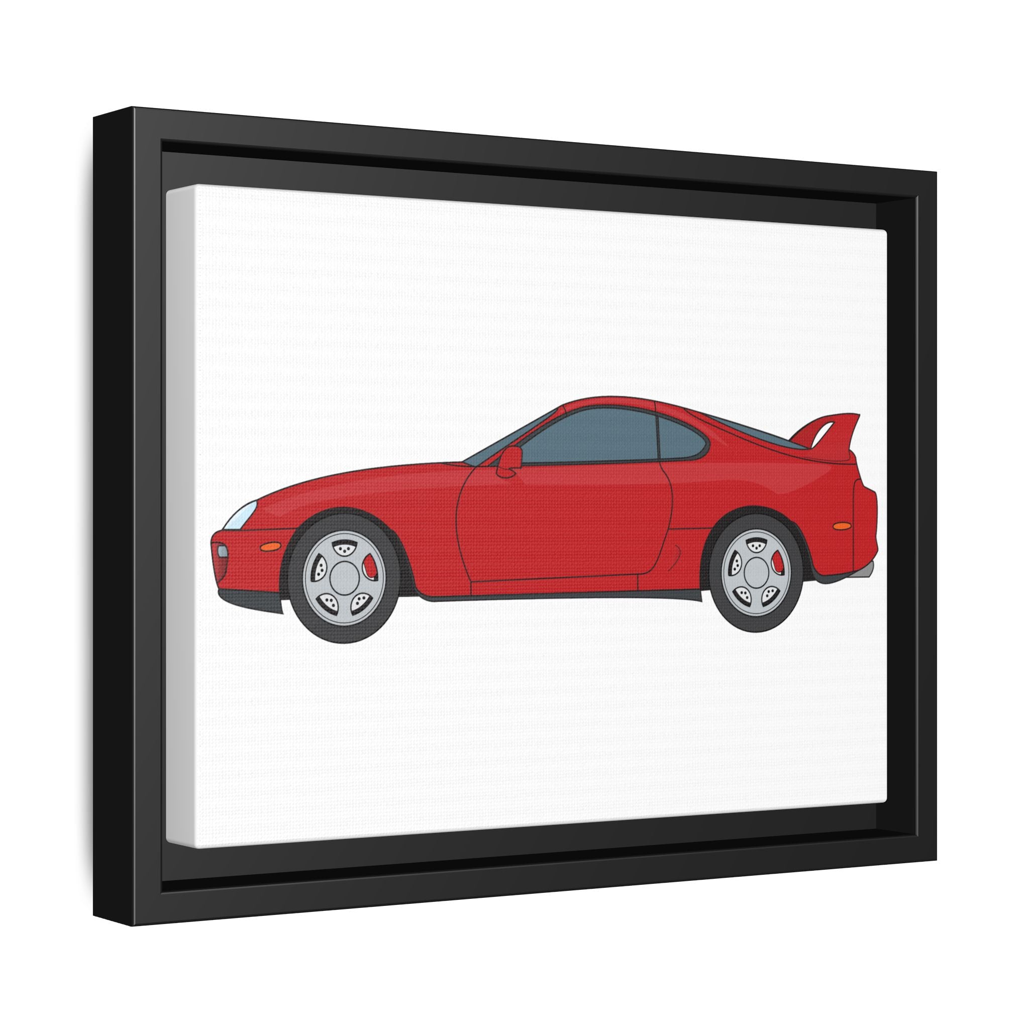 Toyota Supra MK4 Super Red ll Art Print — Framed Matte Canvas Wall Decor