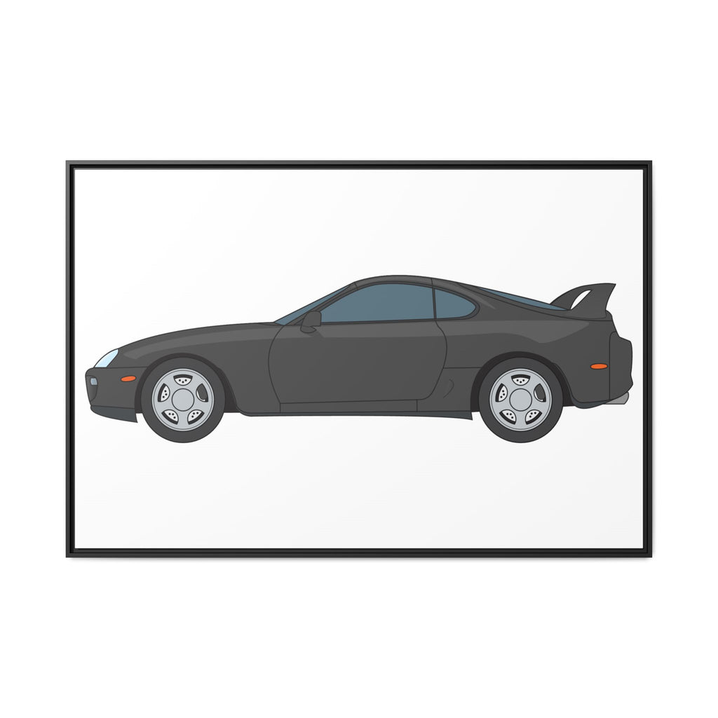 Toyota Supra MK4 Anthracite Art Print — Framed Matte Canvas Wall Decor