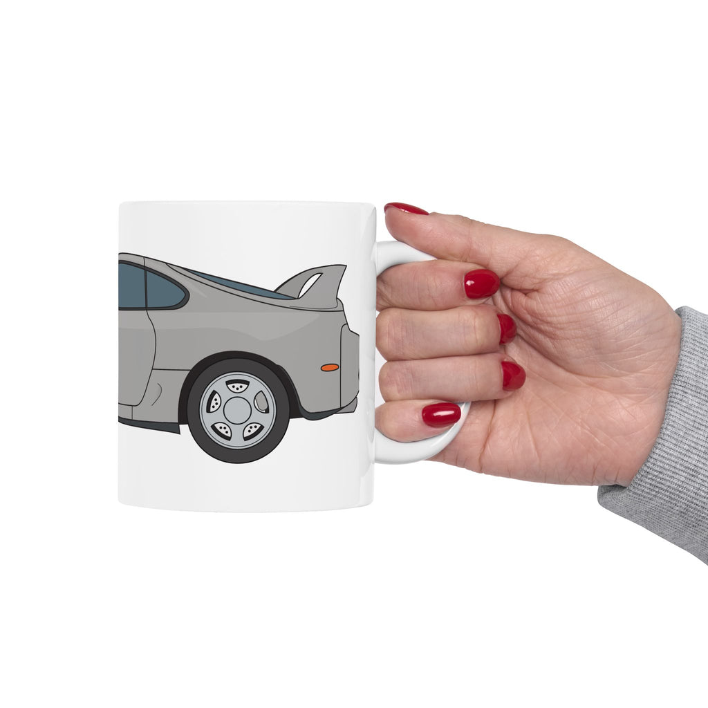 Toyota Supra MK4 – Silver Metallic Ceramic Mug