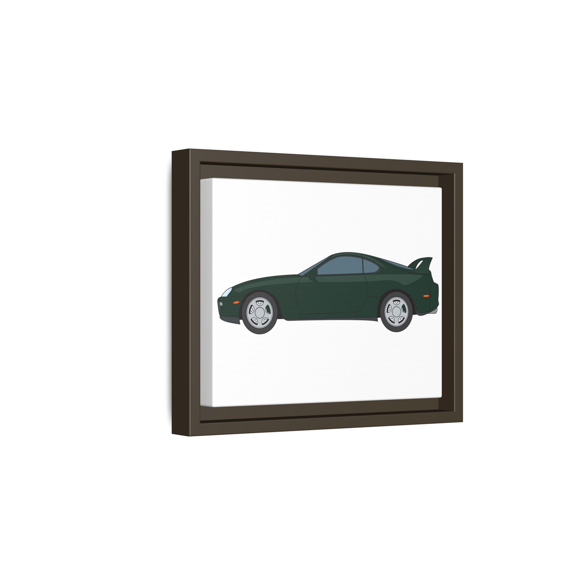 Toyota Supra MK4 Dark Green Mica Art Print — Framed Matte Canvas Wall Decor