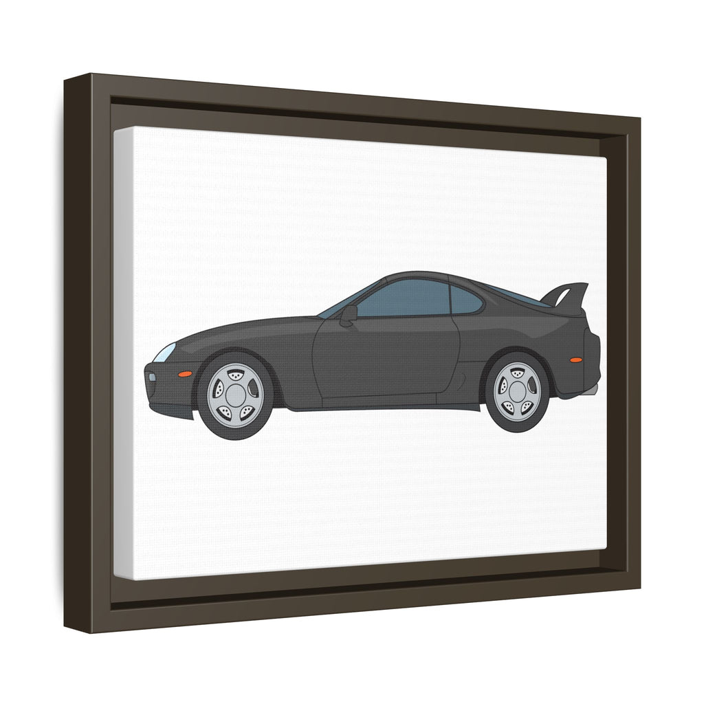 Toyota Supra MK4 Anthracite Art Print — Framed Matte Canvas Wall Decor
