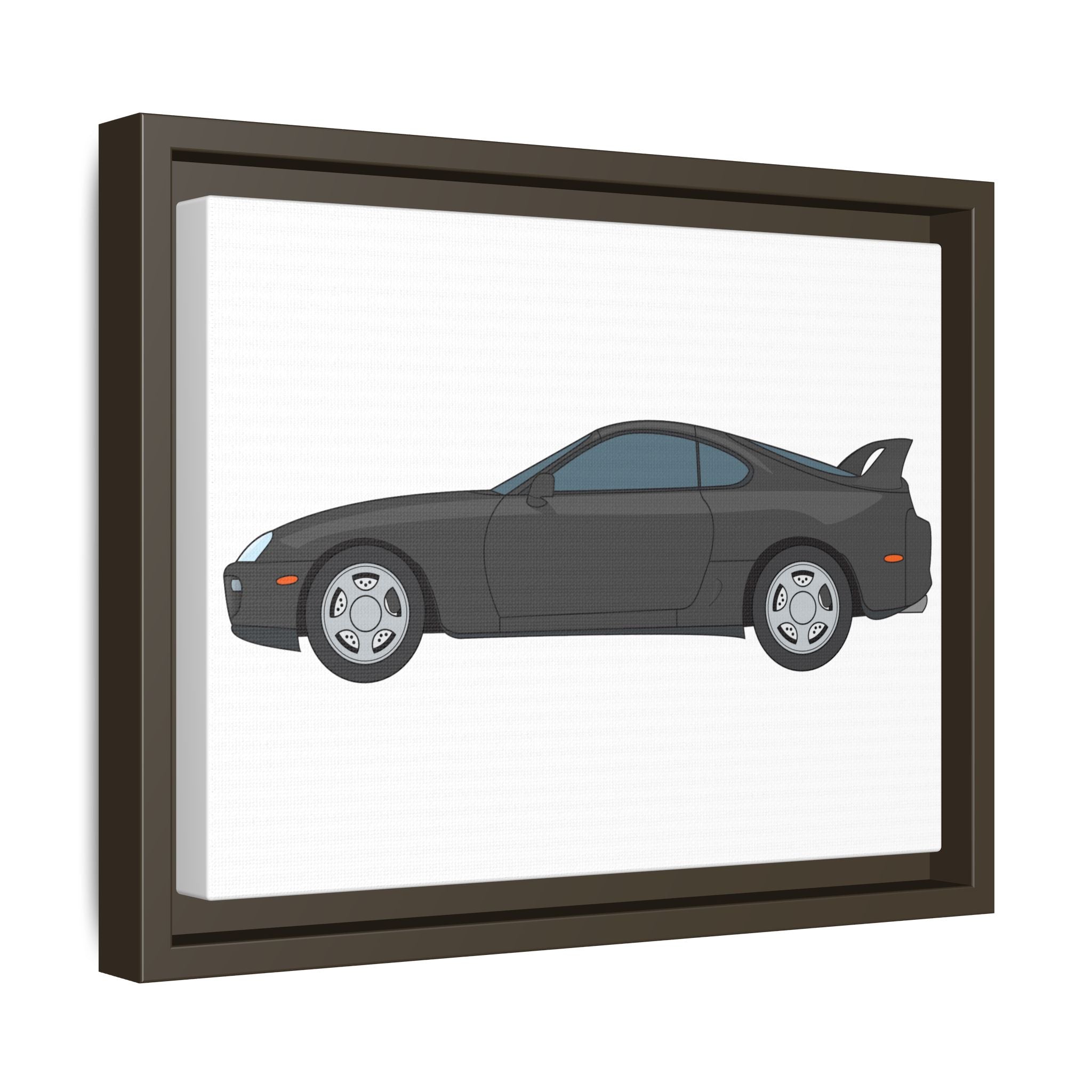 Toyota Supra MK4 Anthracite Art Print — Framed Matte Canvas Wall Decor
